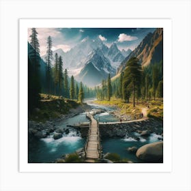 Bridge Over A River Art Print