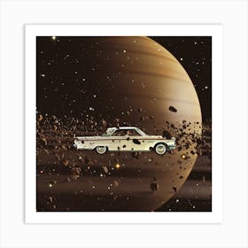 Saturn Car Square Art Print