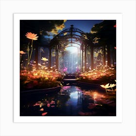 Illuminate Light Show Botanical Gardens Art Print