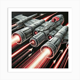 Stormfire Interceptor Rapid Fire Laser Cannons Iron Commonwealth Art Print