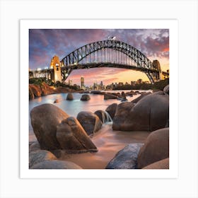 Sydney Harbour Bridge At Sunset Art Print