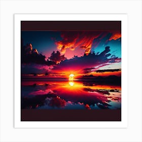 Sunset Over Water 1 Art Print