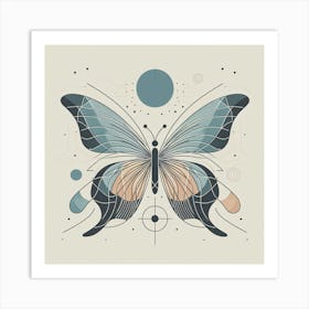 Boho Minimalist Butterfly IV Art Print