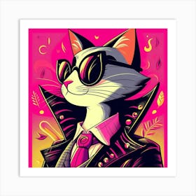 Cat In Sunglasses 4 Art Print