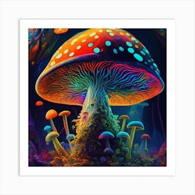 Psychedelic Mushroom 1 Art Print