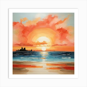 Sunset On The Beach 15 Art Print