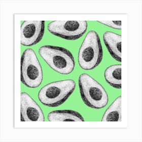 Avocado Lover- Green Pattern- Illustration Artwork Poster