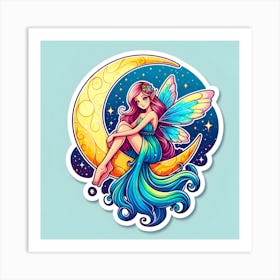 Fairy On The Moon 4 Art Print