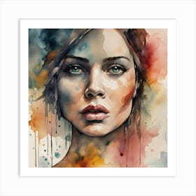 Watercolor Of A Woman 1 Art Print