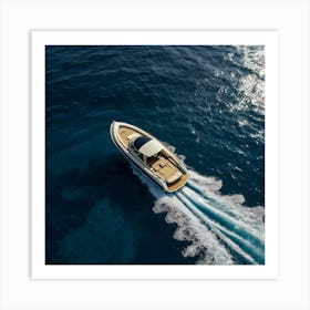 Speedboat In The Ocean Art Print