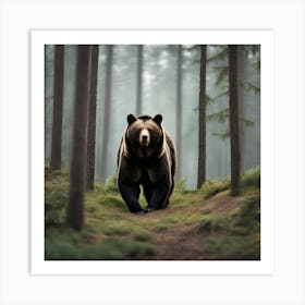 Brown Bear In The Forest 6 Art Print