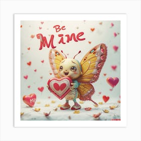 Butterfly valentines Art Print