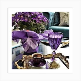 Purple Living Room Art Print