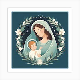 Jesus And Mary 8 Art Print