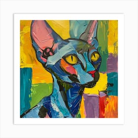 Kisha2849 Picasso Style Hairless Cat No Negative Space Full Pag 027fe47b 1cf8 4f51 Bd65 Cef5800bdf84 Art Print