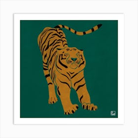 Tiger Doesnt Lose Sleep Square Art Print