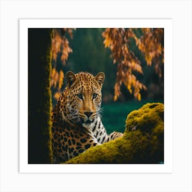 Leopard In The Forest 3 Art Print