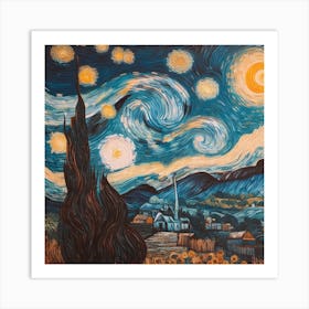 Starry Night - Van Gogh 2 Art Print