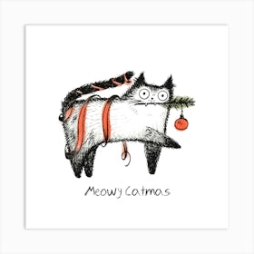 Meowy Catmas Art Print