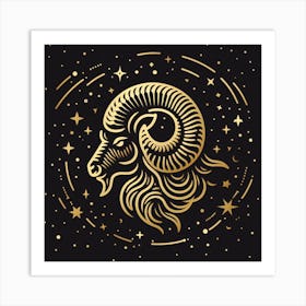 A Zodiac symbol, Capricorn 1 Art Print