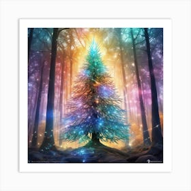 Christmas Tree In The Forest 98 Art Print