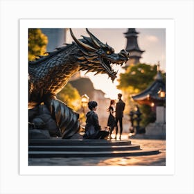 Dragon Statue Art Print