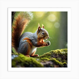 Squirrel In The Forest 265 Art Print