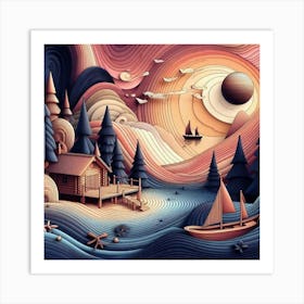 3d Paper Art 1 Art Print