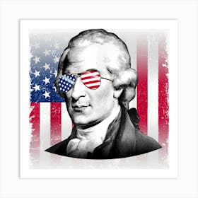 Aaron Burr Usa Flag Patriotic American Flag 4th Of July Art Print