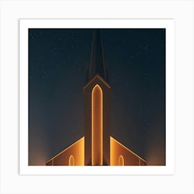 Church At Night Art Print