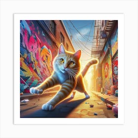 Cat In The Alley Art Print