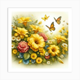 FLOWERS WALL ART 3 Art Print