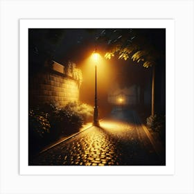 Dark Street At Night Art Print