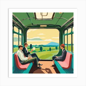 Vintage Train Journey Series: David Hockney Style 3 Art Print