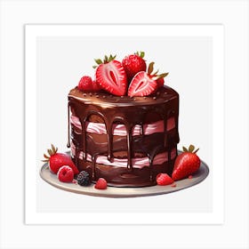 Cake With Berries 3 Art Print