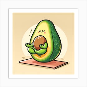 Avocado Yoga Art Print