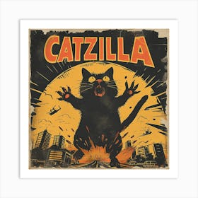 Catzilla Art Print