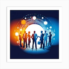 Silhouettes Of Business People Art Print