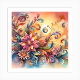 Abstract Flower Painting 10 Art Print