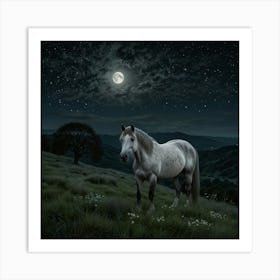 Horse In The Night 1 Art Print