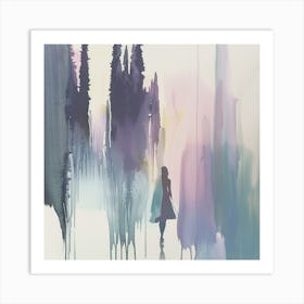 Abstract Of A Woman Walking Art Print