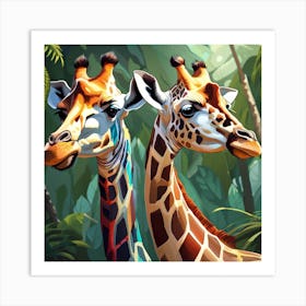 Giraffes In The Jungle 4 Poster