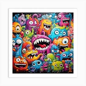 Monsters Graffiti Art for wall decor 6 Art Print