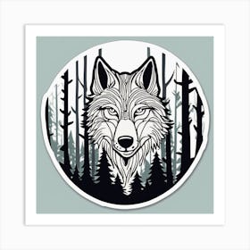 Wolf In The Woods 63 Art Print