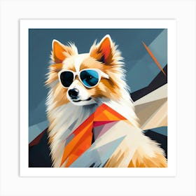 Abstract modernist spitz dog Art Print