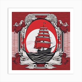 Ship In The Sea 3 Art Print