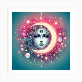 Moon art Art Print