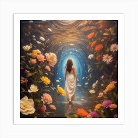 Girl In A Tunnel Art Print