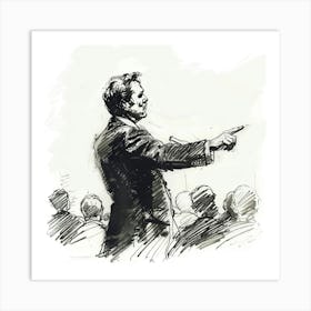 Man Pointing At An Audience Art Print