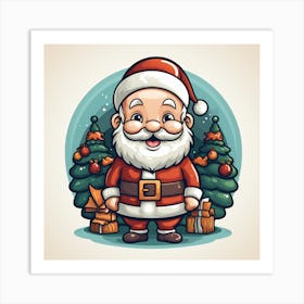 Cartoon Santa Claus Art Print